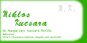miklos kucsara business card